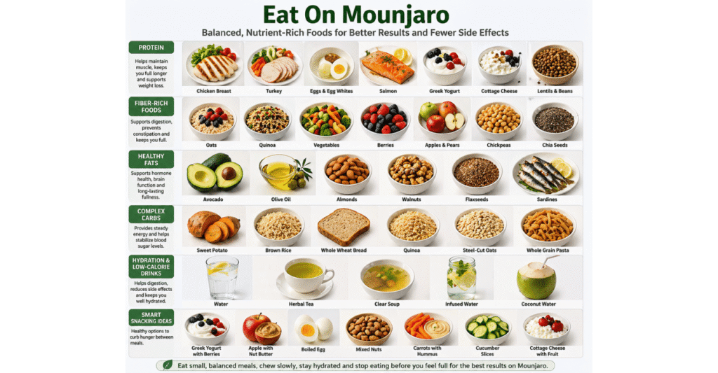 What to Eat on Mounjaro? A Complete Evidence-Based Guide to Nutrition, Meal Planning, and Safe Eating Habits for Better Weight Loss, Blood Sugar Control, and Fewer Side Effects