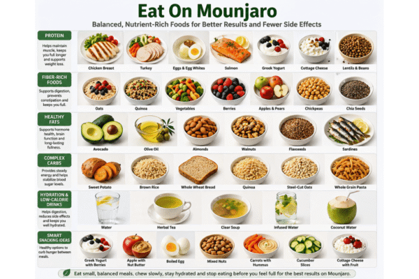 What to Eat on Mounjaro? A Complete Evidence-Based Guide to Nutrition, Meal Planning, and Safe Eating Habits for Better Weight Loss, Blood Sugar Control, and Fewer Side Effects